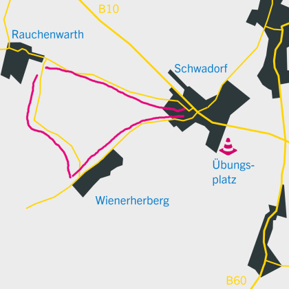 Skizze Prüfungsrunde Rauchenwarth–Wienerherberg